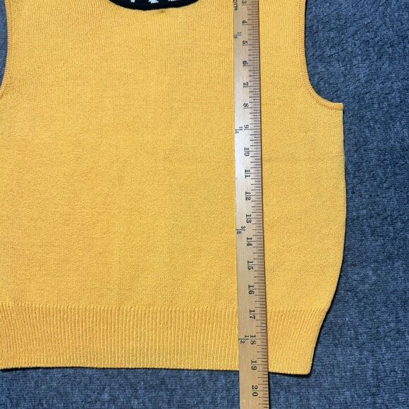 St John Collection Yellow Tank Top Zebra Trim‎ Size P - Picture 6 of 8